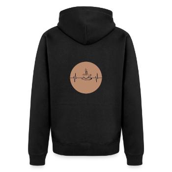 Battement de coeur café - Veste à capuche bio Premium Unisexe - noir - Dos - Nico (187cm)