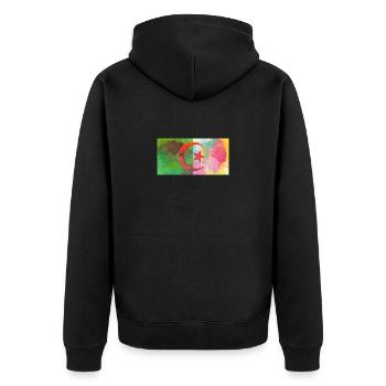 Algerien - Unisex Premium Bio Zip Hoodie - Schwarz - Hinten - Nico (187cm)