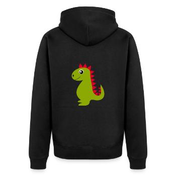 Kawaii Dino Kawaii Chibi Kawaii Animaux - Veste à capuche bio Premium Unisexe - noir - Dos - Nico (187cm)