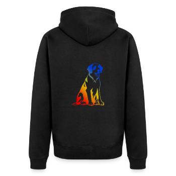 Saint Bernard Dog - Unisex Premium Organic Zip Hoodie - black - Back - Nico (187cm)