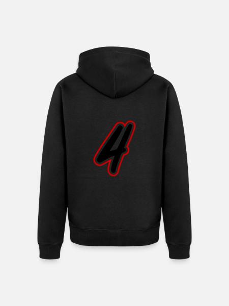 4 Number symbol - Unisex Premium Organic Zip Hoodie - black