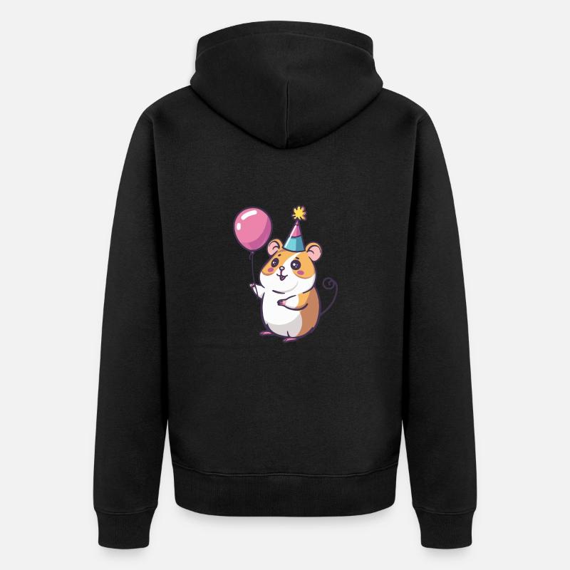 Hamster Anniversaire Bébé - Veste à capuche bio Premium Unisexe - noir
