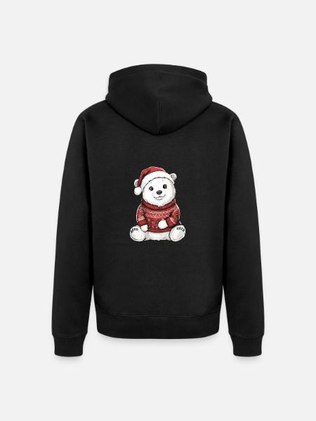 Polar Bear Christmas Comic - Unisex Premium Organic Zip Hoodie - black