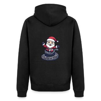 Serpent Cobra Père Noël - Veste à capuche bio Premium Unisexe - noir - Dos - Nico (187cm)