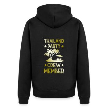 Thailand Party Crew - Unisex Premium Bio Zip Hoodie - Schwarz - Hinten - Nico (187cm)