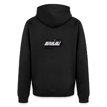 UNAVAILABLE - Unisex Premium Bio Zip Hoodie - Schwarz - Hinten - Nico (187cm)