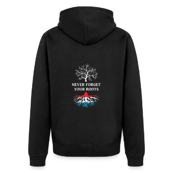 Racines luxembourgeoises - Veste à capuche bio Premium Unisexe - noir - Dos - Nico (187cm)