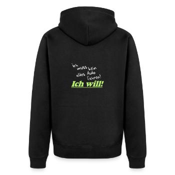 Auto Tuning Schrauber Kult Shirt, Altes Auto (25) - Unisex Premium Bio Zip Hoodie - Schwarz - Hinten - Nico (187cm)