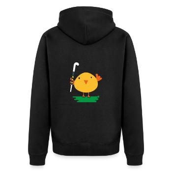 Hockey Hockey-chick plays field hockey - Unisex Premium Organic Zip Hoodie - black - Back - Nico (187cm)
