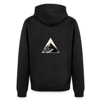 Bergsteigen, Bergsteigen, Bergsteigen - Unisex Premium Bio Zip Hoodie - Schwarz - Hinten - Nico (187cm)
