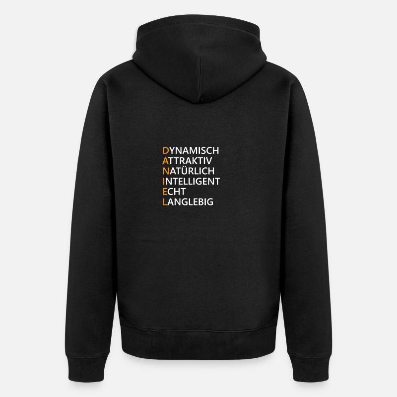 Daniel Name Geschenk - Unisex Premium Bio Zip Hoodie - Schwarz
