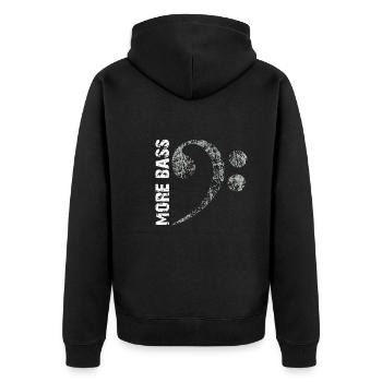 More bass please, big bass clef - Unisex Premium Organic Zip Hoodie - black - Back - Nico (187cm)