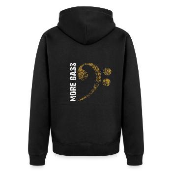 Plus de basses s’il vous plaît, grosse clé de fa - Veste à capuche bio Premium Unisexe - noir - Dos - Nico (187cm)