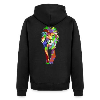 Lion Pop Art - Veste à capuche bio Premium Unisexe - noir - Dos - Nico (187cm)