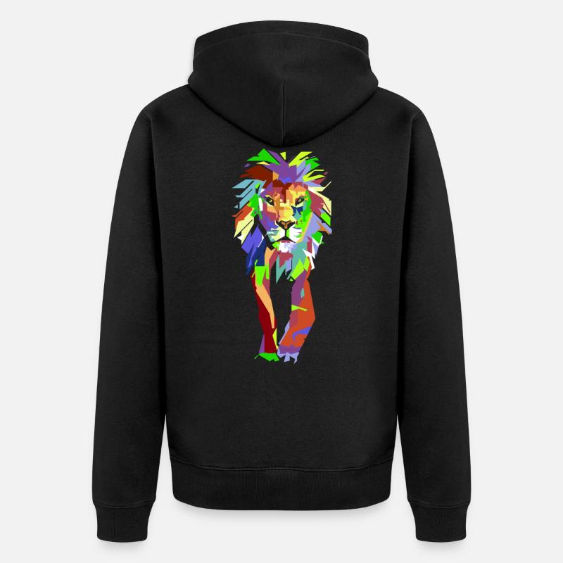 Lion Pop Art - Veste à capuche bio Premium Unisexe - noir