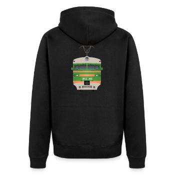 Train Russia - Unisex Premium Organic Zip Hoodie - black - Back - Nico (187cm)