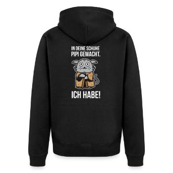 Katze Katzen Pipi Katzenklo Science-Fiction Film - Unisex Premium Bio Zip Hoodie - Schwarz - Hinten - Nico (187cm)