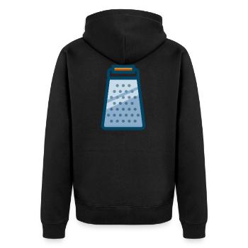 cheese grater kaese reibe veggie - Unisex Premium Bio Zip Hoodie - Schwarz - Hinten - Nico (187cm)