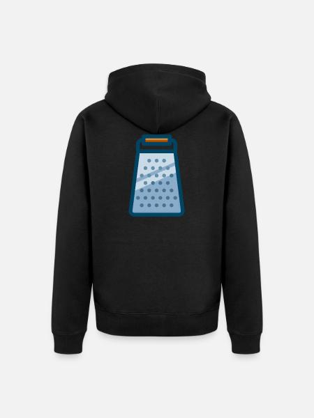 cheese grater kaese grate veggie - Unisex Premium Organic Zip Hoodie - black