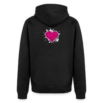 Bouldering Coeur - Conception d'escalade - Veste à capuche bio Premium Unisexe - noir - Dos - Nico (187cm)