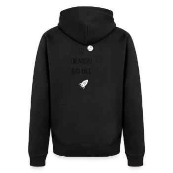 To the moon and back / gift idea - Unisex Premium Organic Zip Hoodie - black - Back - Nico (187cm)
