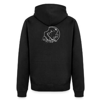 mountain - Unisex Premium Organic Zip Hoodie - black - Back - Nico (187cm)