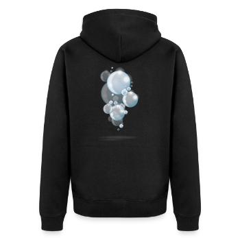 Seifenblasen (Blue-Edition) - Unisex Premium Bio Zip Hoodie - Schwarz - Hinten - Nico (187cm)