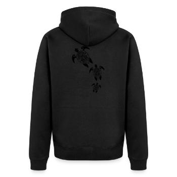 Maori Tortues groupe tattoo idée cadeau - Veste à capuche bio Premium Unisexe - noir - Dos - Nico (187cm)