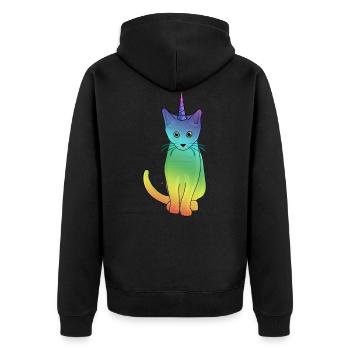 I'm a caticorn.. Cat Unicorn tshirt unicorn squad - Unisex Premium Organic Zip Hoodie - black - Back - Nico (187cm)