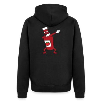 Dabbing Dab Bouteille de ketchup - Veste à capuche bio Premium Unisexe - noir - Dos - Nico (187cm)