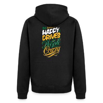 T-shirt heureux - Veste à capuche bio Premium Unisexe - noir - Dos - Nico (187cm)
