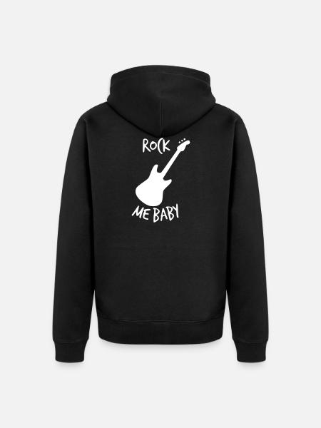 ROCK ME BABY - Unisex Premium Organic Zip Hoodie - black