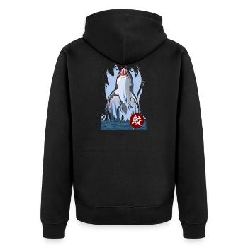 Requin - Veste à capuche bio Premium Unisexe - noir - Dos - Nico (187cm)