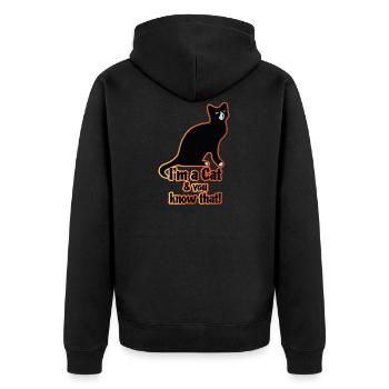 I´m a Cat & you know that! - Unisex Premium Bio Zip Hoodie - Schwarz - Hinten - Nico (187cm)