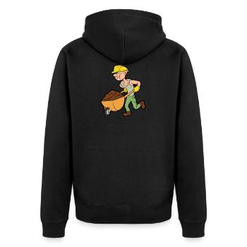 Construction company Construction company Construction workers - Unisex Premium Organic Zip Hoodie - black - Back - Nico (187cm)