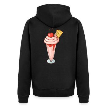 sundae - Unisex Premium Organic Zip Hoodie - black - Back - Nico (187cm)