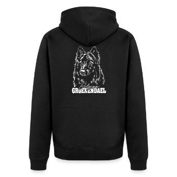 Portrait de GROENENDAEL en Belgique cadeau de Wilsign - Veste à capuche bio Premium Unisexe - noir - Dos - Nico (187cm)