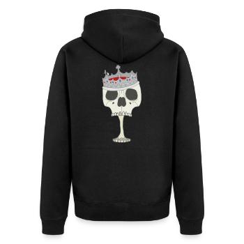 Skull-shaped calyx with crown - Unisex Premium Organic Zip Hoodie - black - Back - Nico (187cm)