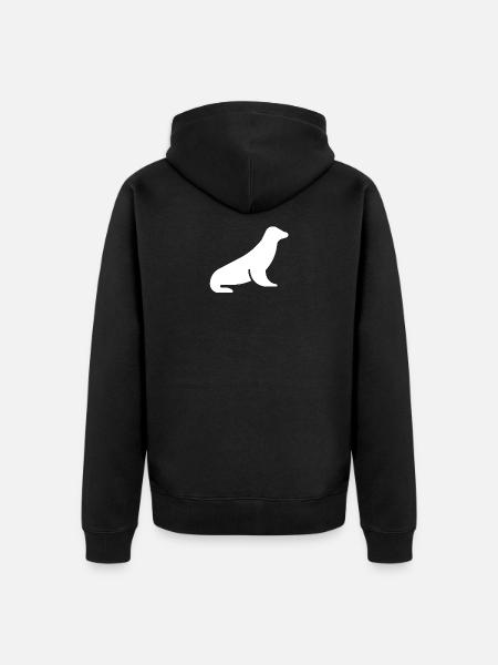 Seehund - Unisex Premium Bio Zip Hoodie - Schwarz