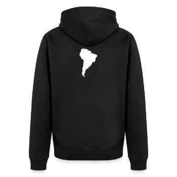 Südamerika Landkarte - Unisex Premium Bio Zip Hoodie - Schwarz - Hinten - Nico (187cm)