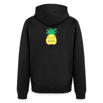 Yellow pineapple guinea pig - Unisex Premium Organic Zip Hoodie - black - Back - Nico (187cm)