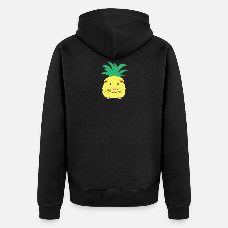 Cochon d'Inde ananas jaune - Veste à capuche bio Premium Unisexe - noir
