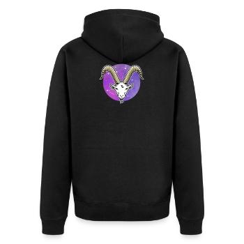 Signe du zodiaque Capricorne - Veste à capuche bio Premium Unisexe - noir - Dos - Nico (187cm)