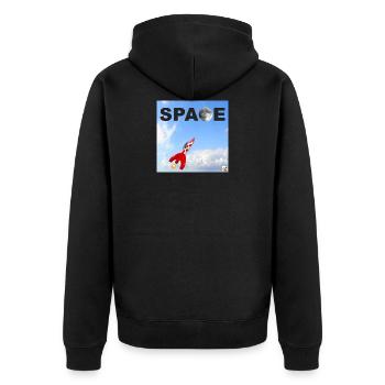 Ant space - Unisex Premium Organic Zip Hoodie - black - Back - Nico (187cm)