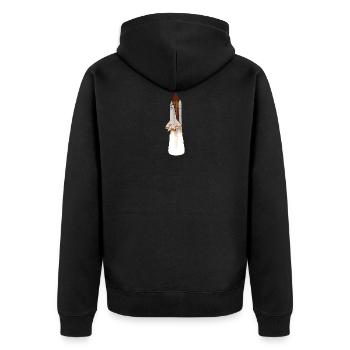 Space Shuttle Launch - Unisex Premium Bio Zip Hoodie - Schwarz - Hinten - Nico (187cm)