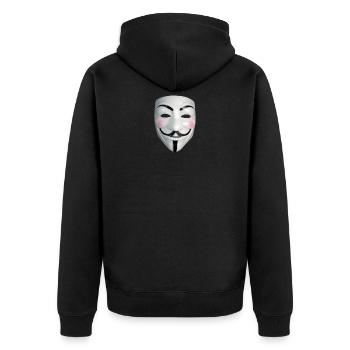 Anonymous - Unisex Premium Organic Zip Hoodie - black - Back - Nico (187cm)