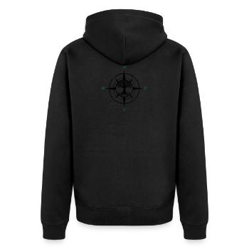 compass tree of life 02 - Unisex Premium Organic Zip Hoodie - black - Back - Nico (187cm)