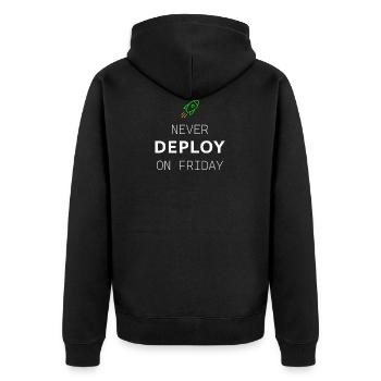 NE JAMAIS DELPY LE VENDREDI - Veste à capuche bio Premium Unisexe - noir - Dos - Nico (187cm)