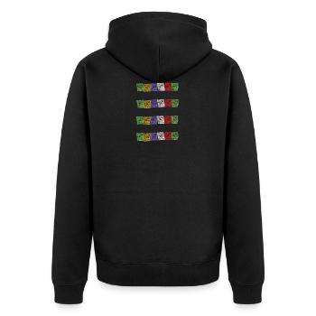 Tibetische Gebetsfahnen Nepal Buddhismus Flagge - Unisex Premium Bio Zip Hoodie - Schwarz - Hinten - Nico (187cm)