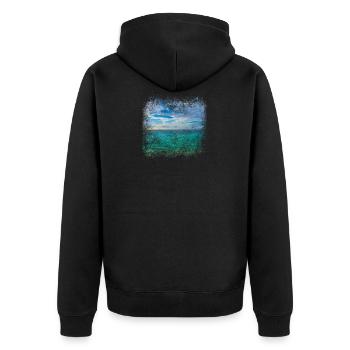 Malediven Inseln Meer - Unisex Premium Bio Zip Hoodie - Schwarz - Hinten - Nico (187cm)